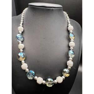 Blue and Silver Spiral Necklace